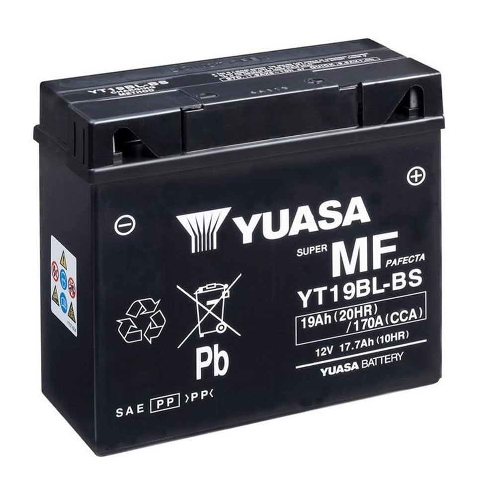 Yuasa YT19BL (WC) Maintenance free Motorcycle Battery Size