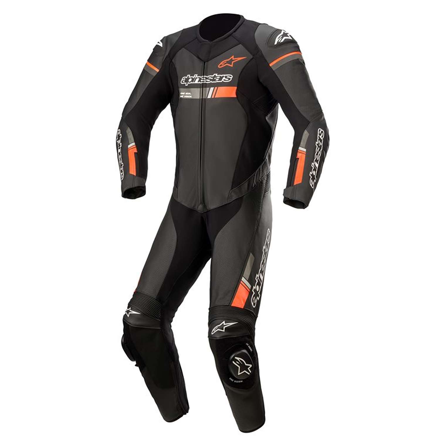 Alpinestars Gp Force Chaser Leather Suit 1 Pc Black Red Fluo Size 48