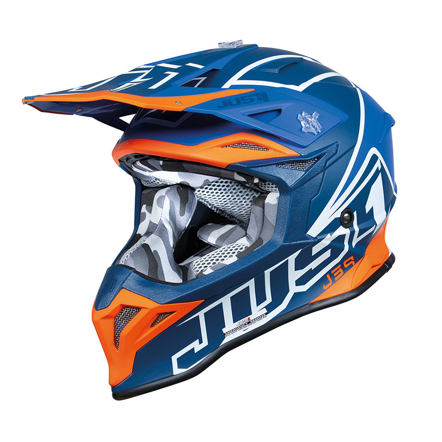 Just1 J39 Thruster Blue Orange Offroad Helmet Size XS