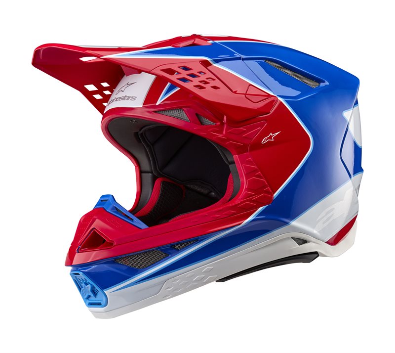 Alpinestars Supertech S-M10 Aeon Helmet Ece 22.06 Bright Red Blue Glossy Size L