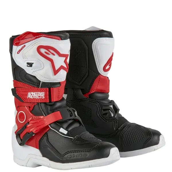 Alpinestars Tech 3S Youth Boots White Black Bright Red Size US 2