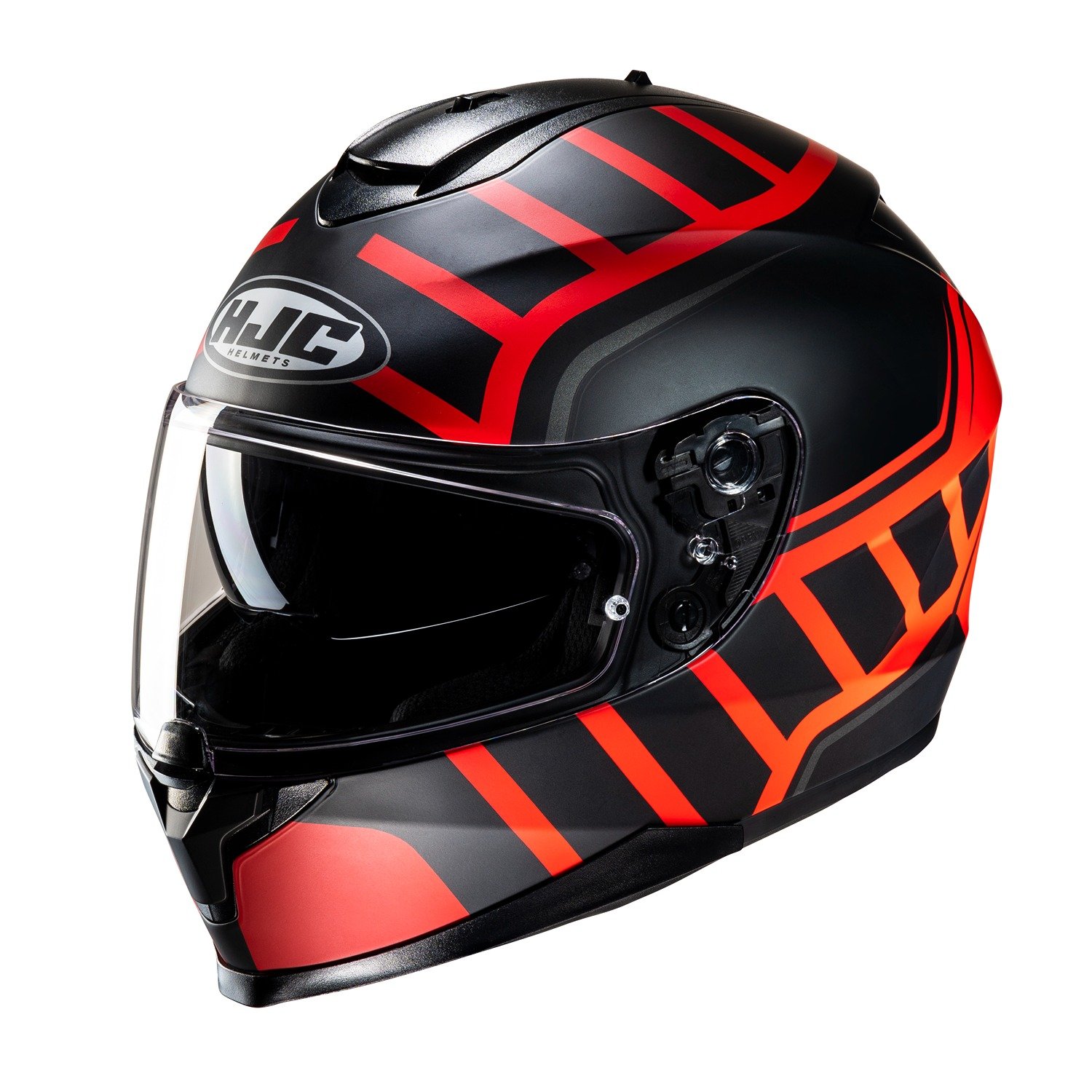 HJC C70N Holt Black Red Full Face Helmet Size L