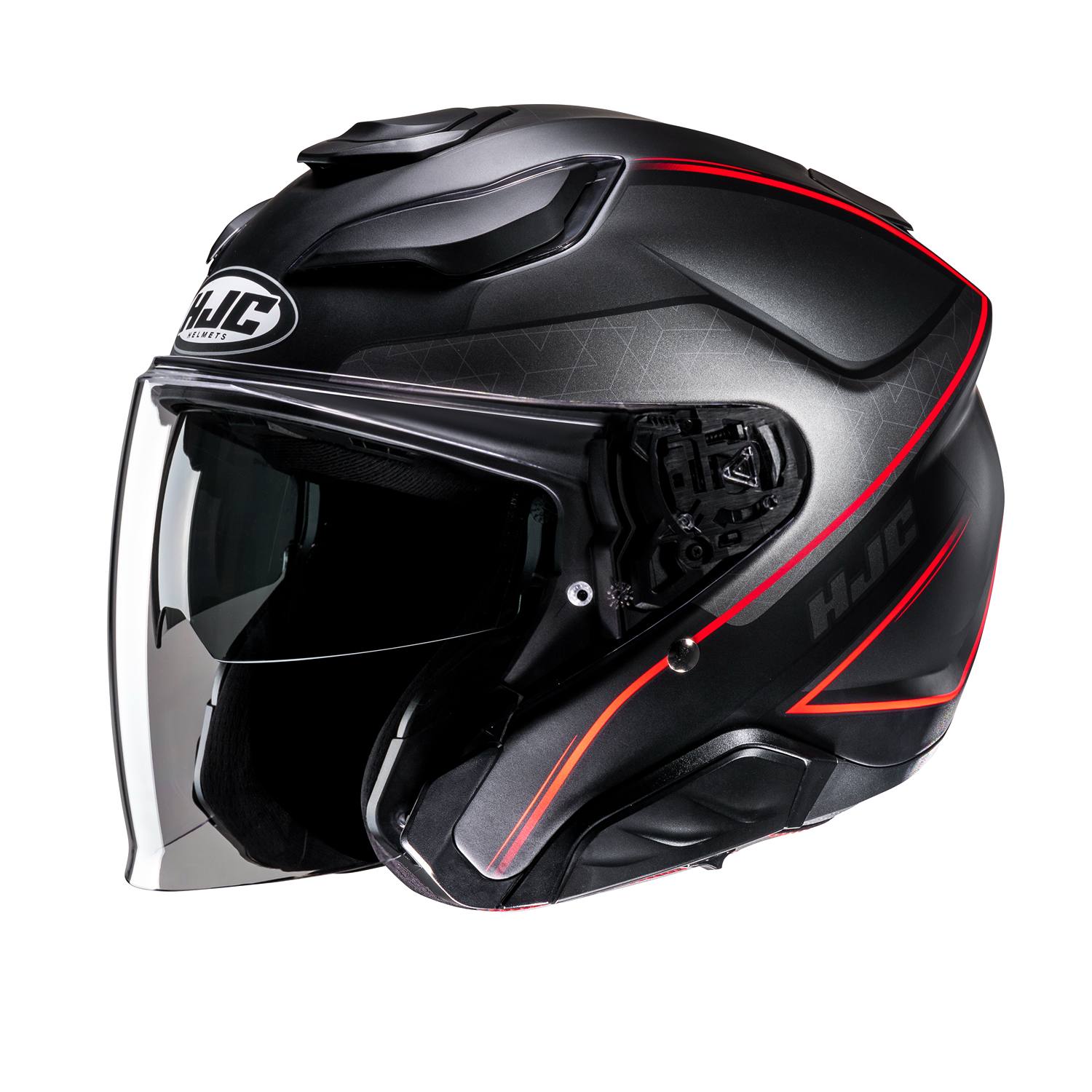 HJC F31 Ludi Black Red Jet Helmet Size XS