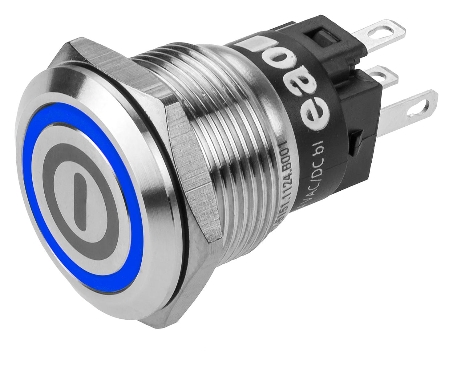 EAO 82-5151.1123.b001 Anti Vandal Sw, Spdt, 3A/240V, 19mm, Blu