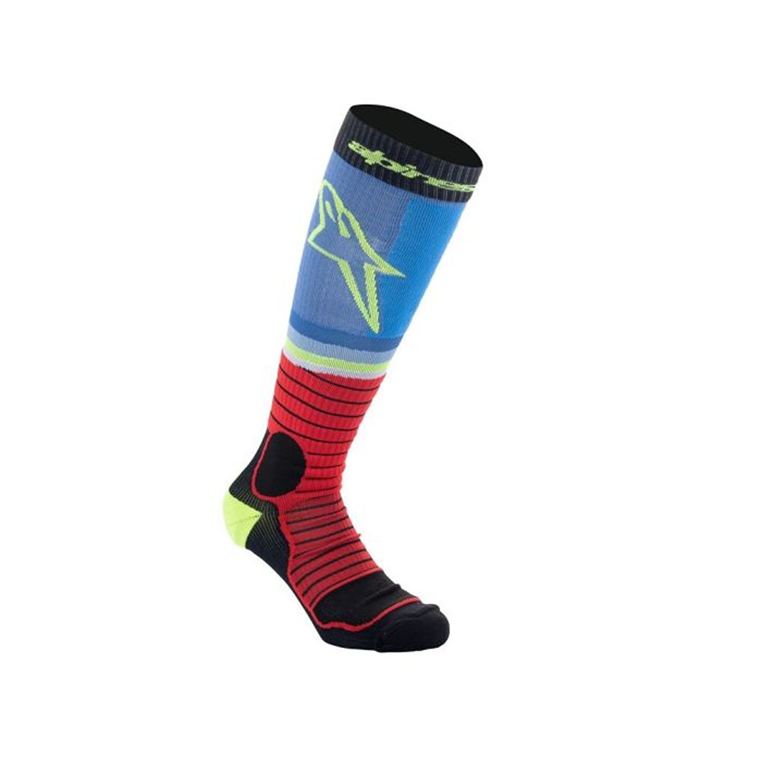 Alpinestars MX Pro Socks Black Red Light Blue Size L