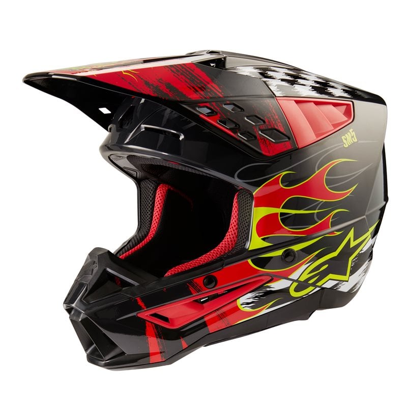 Alpinestars S-M5 Rash Helmet Ece 22.06 Dark Gray Bright Red Glossy Size L