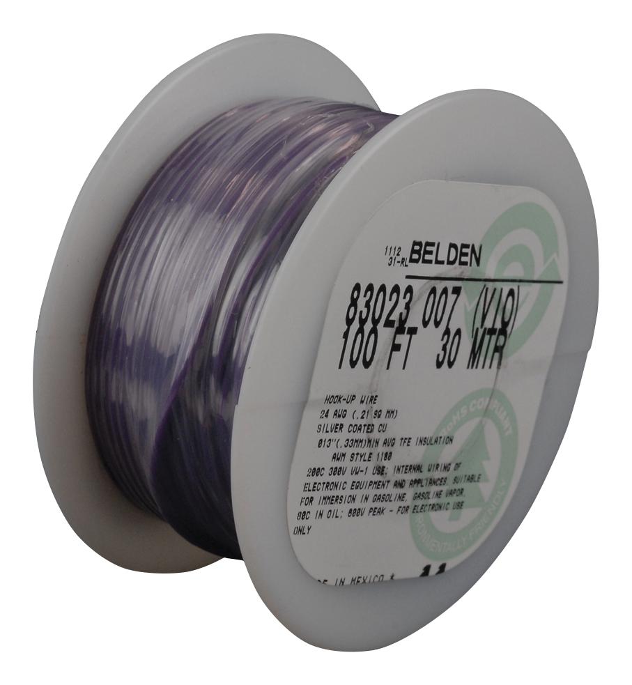 Belden 83023 007100 Hook-Up Wire, 24Awg, Violet, 30.5M