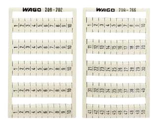 WAGO 209-504. Marker Card, Horiz, 21-30, Card Of 100