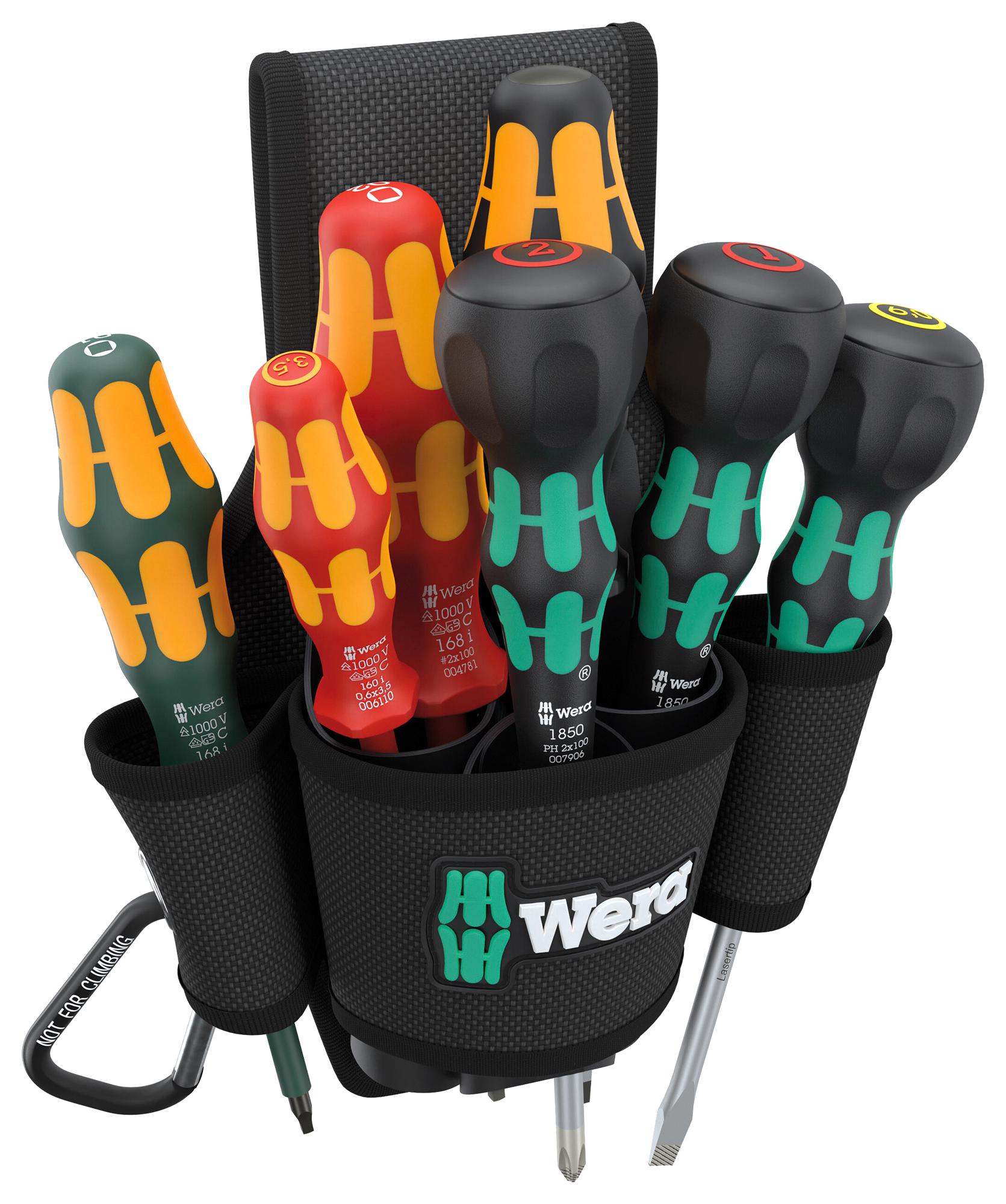 Wera 05300306001 Screwdriver Set, Belt Holster, 8Pc