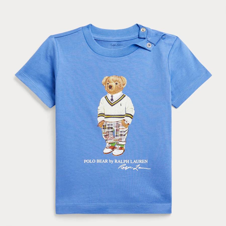 Baby Boy's Mid Blue Jersey Teddy Cotton T-Shirt