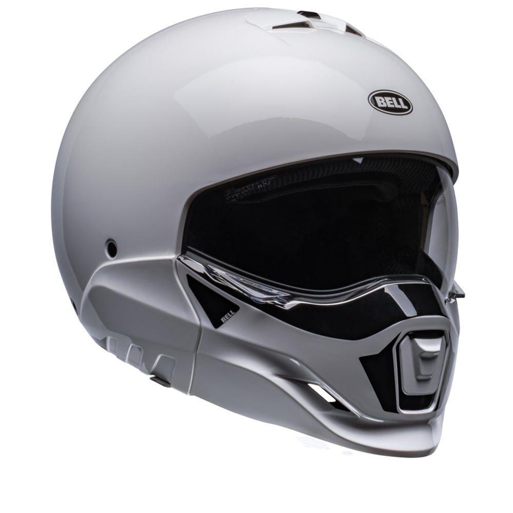 Bell Broozer Duplet Solid Gloss White Modular Helmet Size S
