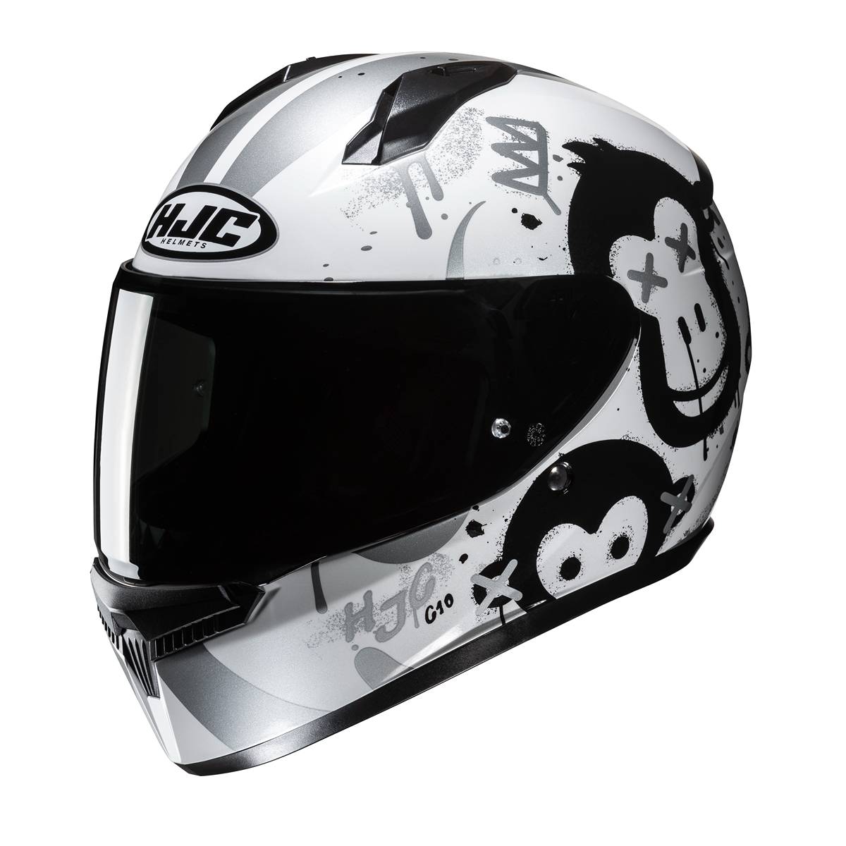 HJC C10 Geti Black White Full Face Helmet Kids Size S