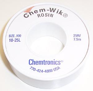Chemtronics 10-25L Desoldering Braid, 7.5M X 2.5mm