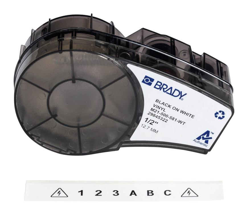 Brady M21-500-581-Wt Labels, Printer, 0.5