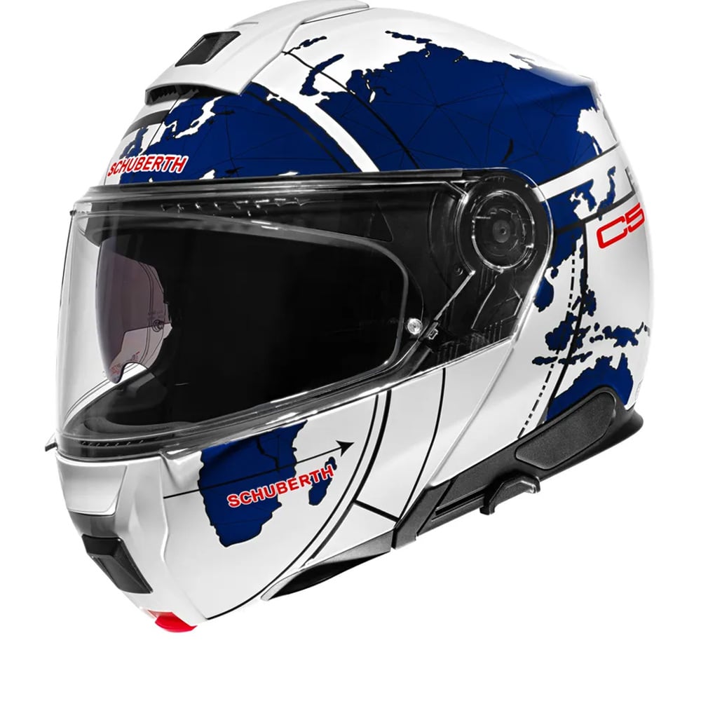Schuberth C5 Globe White Blue Modular Helmet 2XL