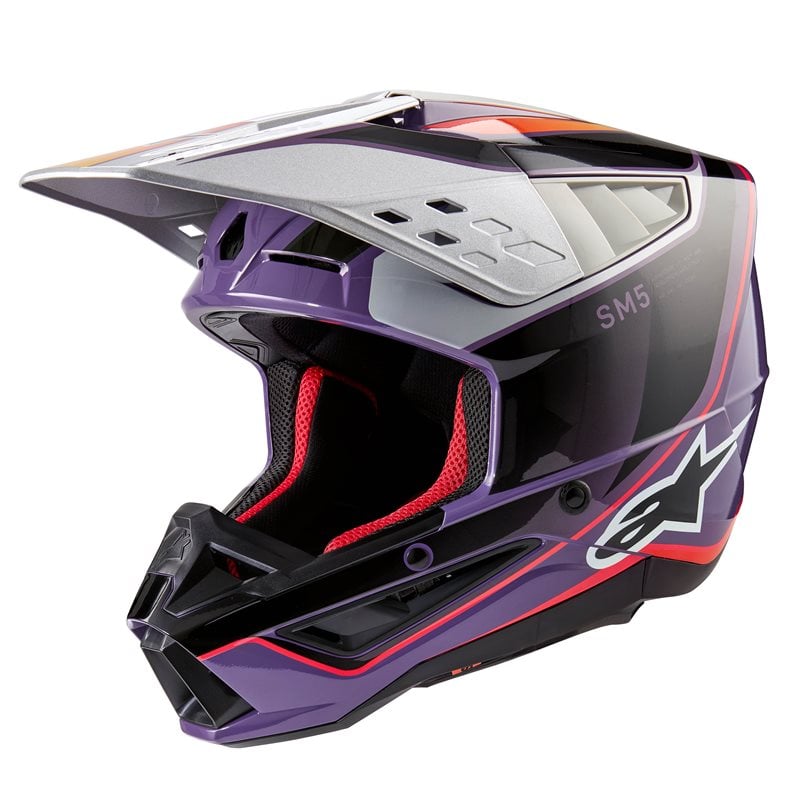 Alpinestars S-M5 Sail Helmet Ece 22.06 Violet Black Silver Glossy Size L