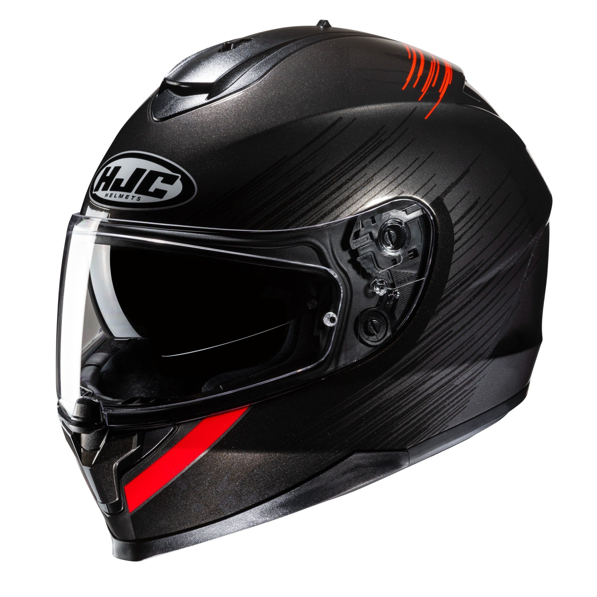 HJC C70N Sway Grey Red Full Face Helmet Size L