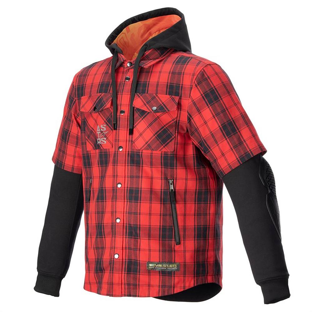 Alpinestars MO.ST.EQ Tartan Shirt Flame Red Black Size S