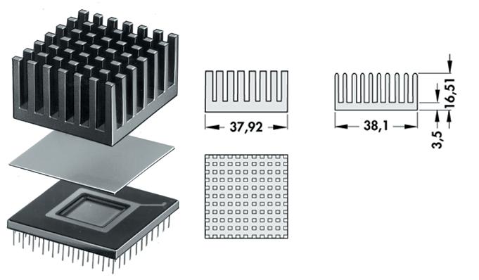 Fischer Elektronik Ick Pga 15 X15 Heat Sink, Pga, 9.2Â°C/w