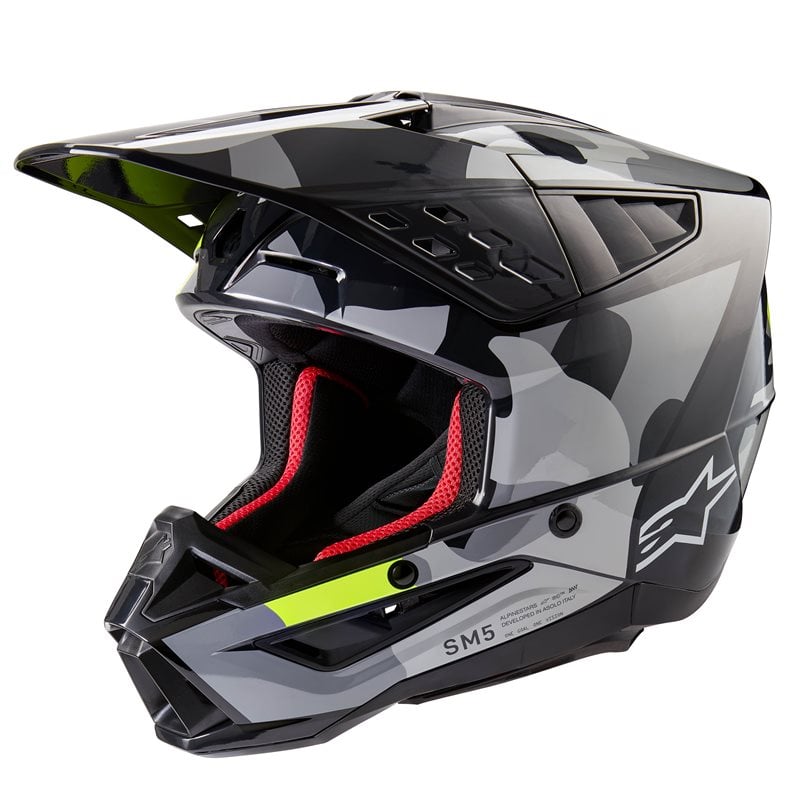 Alpinestars S-M5 Rover 2 Helmet Ece 22.06 Dark Gray Yellow Fluo Glossy Size L