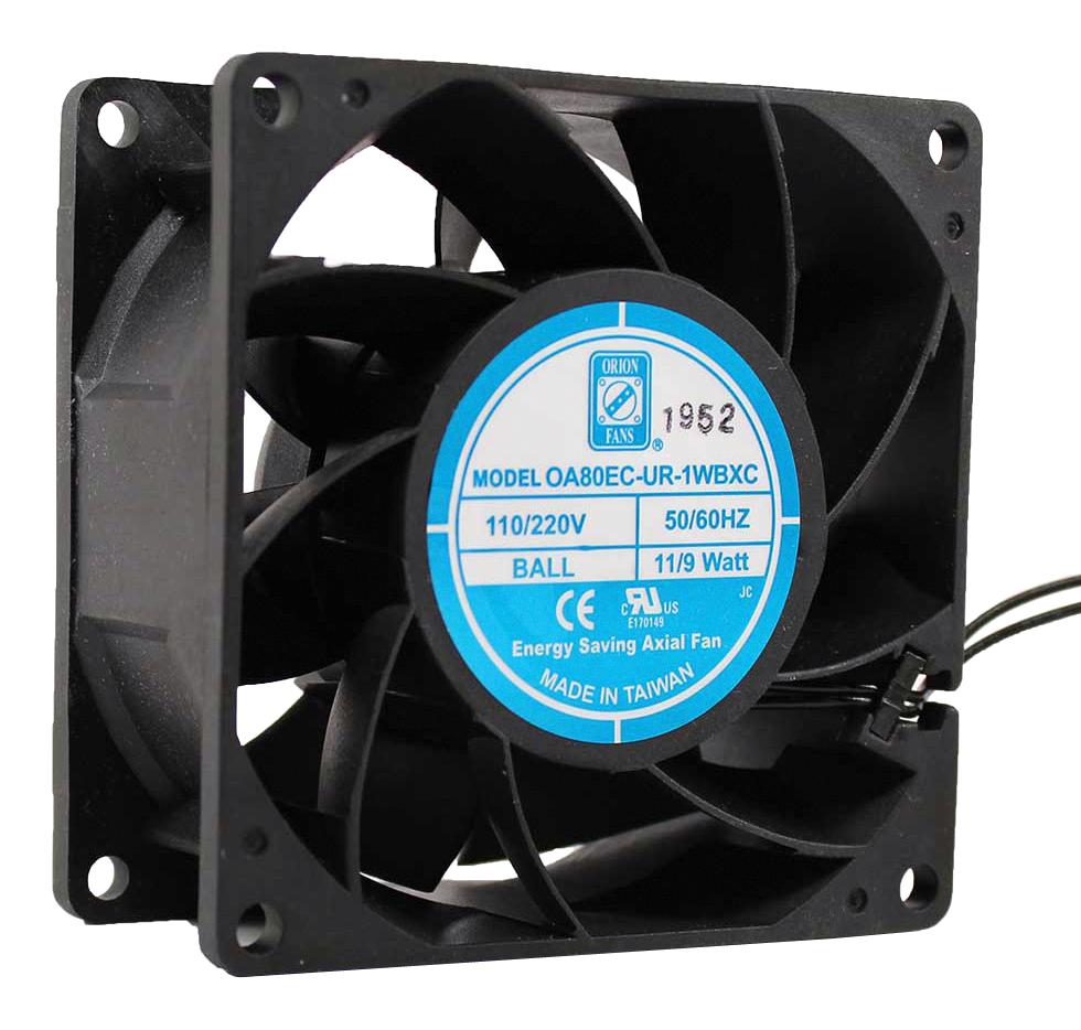 Orion Fans Oa80Ec-Ur-1Wbxc Ac Fan, Ball, 80mm, 4500Rpm, 110V/220V