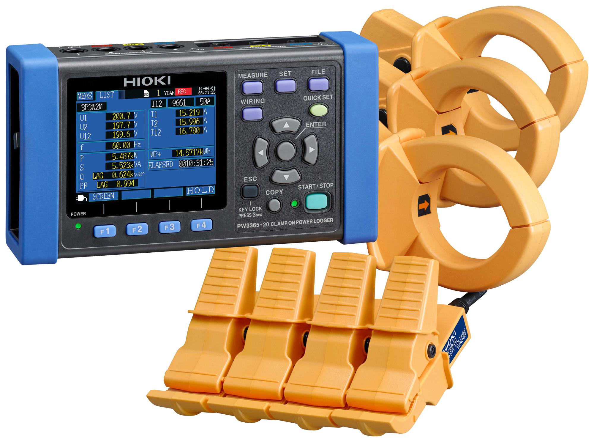 Hioki Pw3365-20 Clamp On Power Logger, 3Channel, Lcd