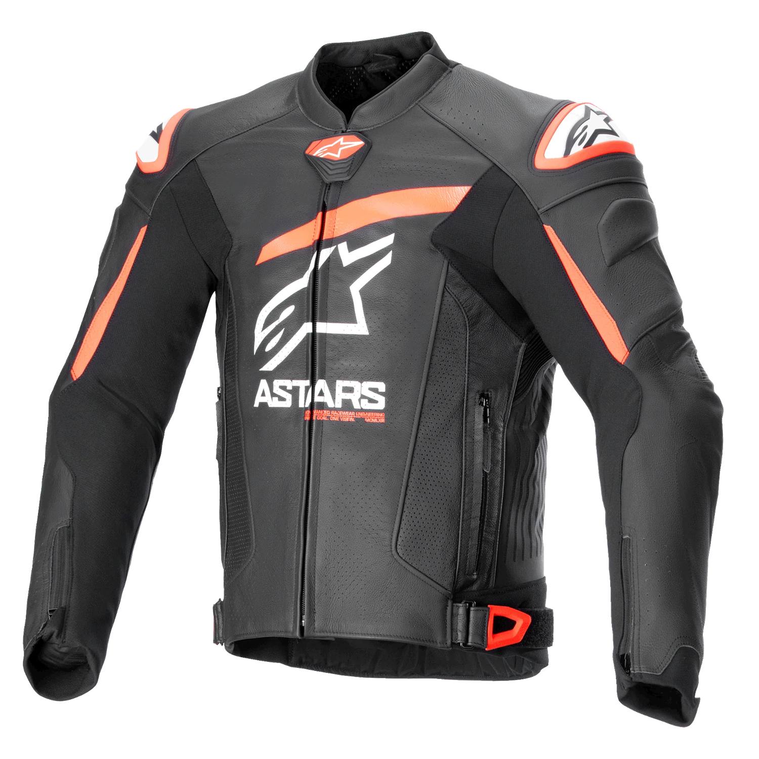 Alpinestars Gp Plus R V4 Airflow Leather Jacket Black Red Fluo White Size 54