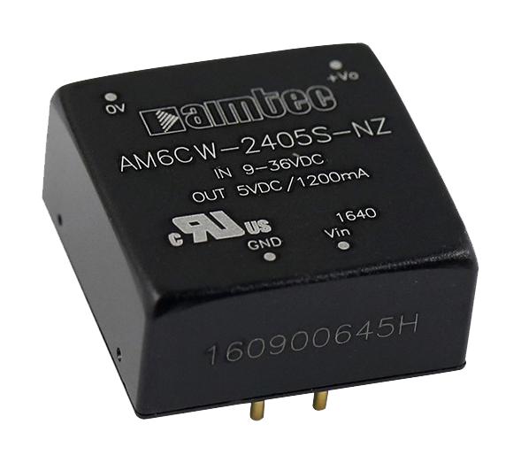 Aimtec Am6Cw-2415D-Nz-Std Dc-Dc Converter, 15V, -15V, 0.2A, -0.2A