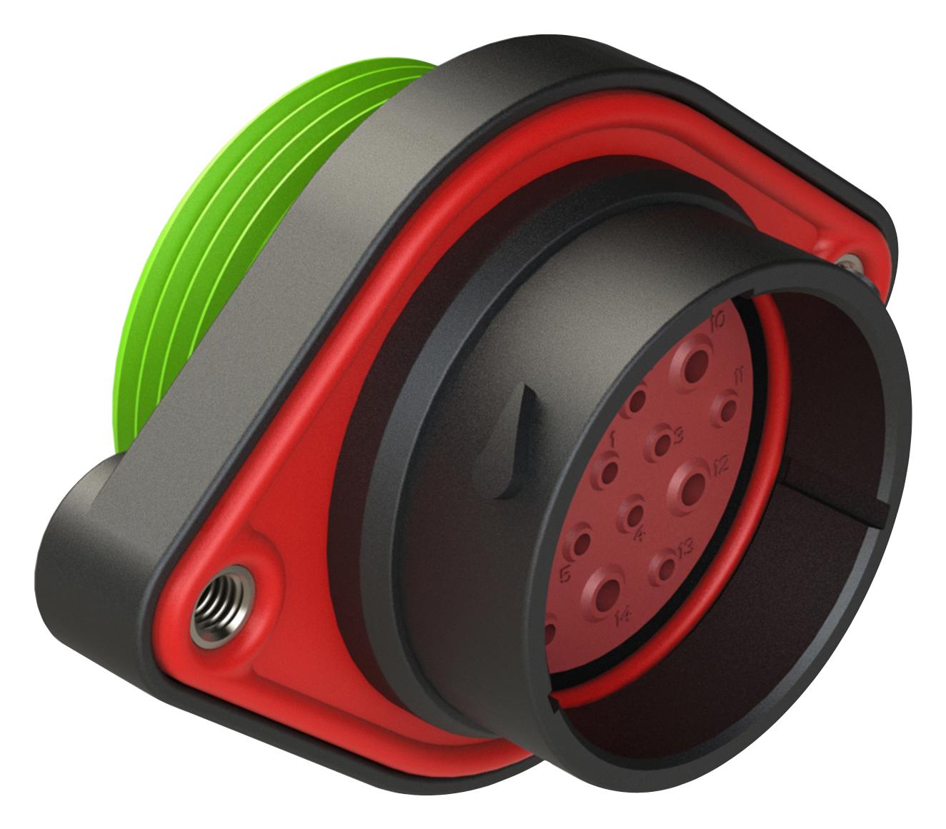 Amphenol Sine/tuchel Ahdp02-24-19Pn-Wta. Circular Connector, Rcpt, 19Pos, Crimp