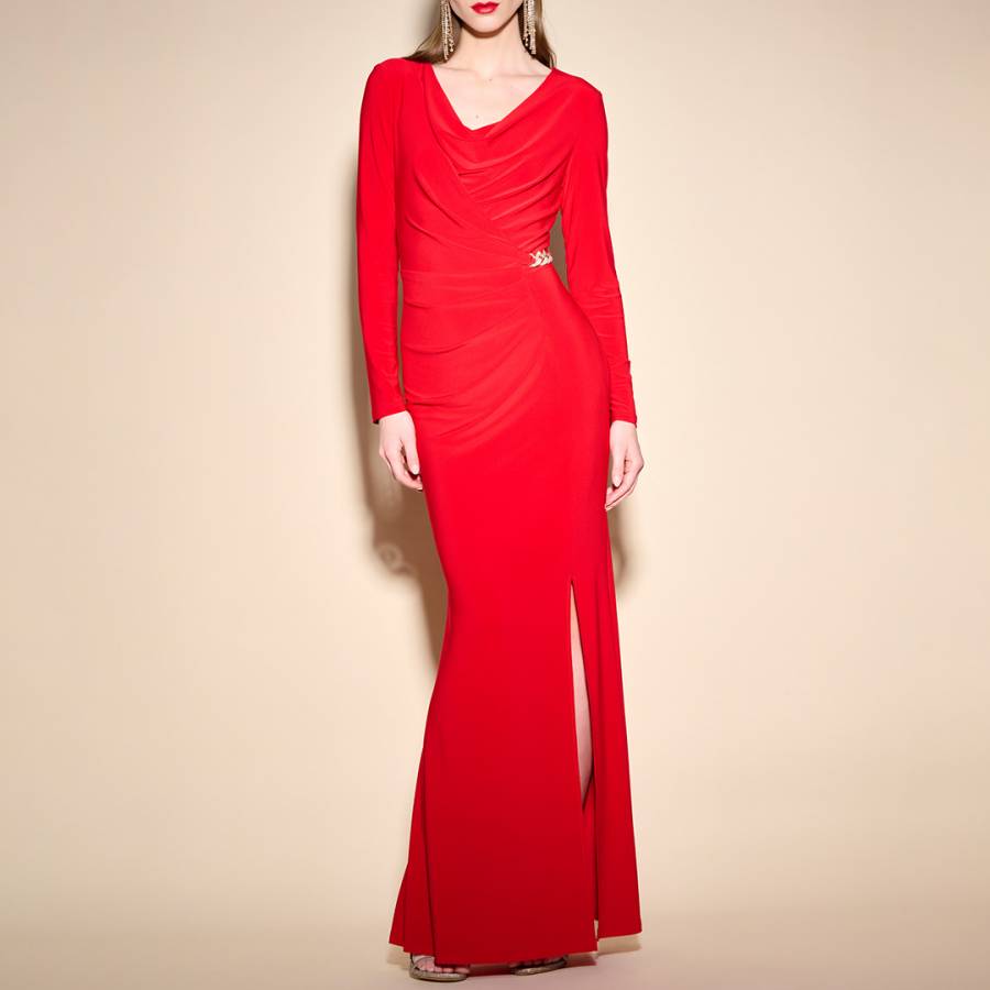 Red Drapey Dress