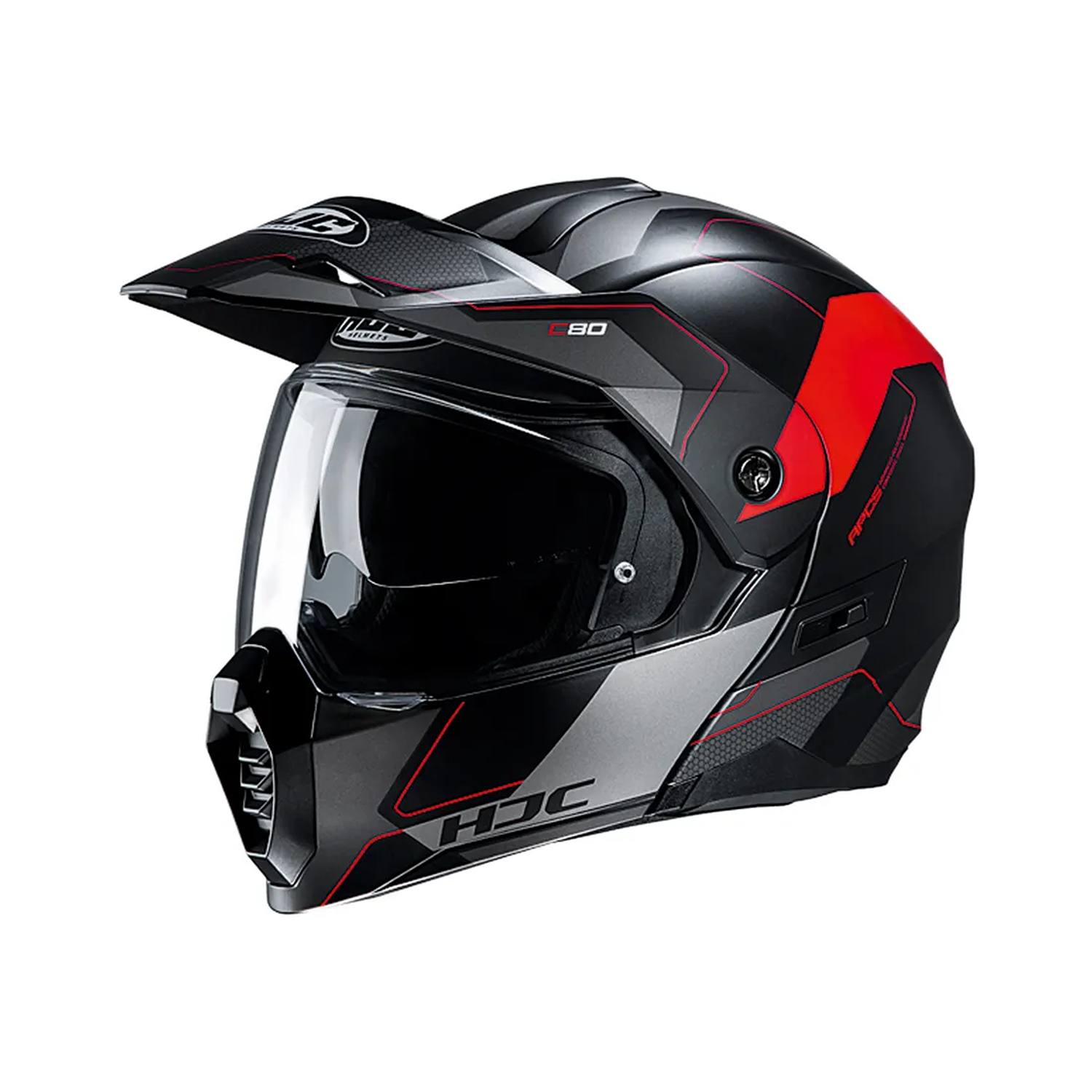 HJC C80 Rox Black Red Adventure Helmet Size XS