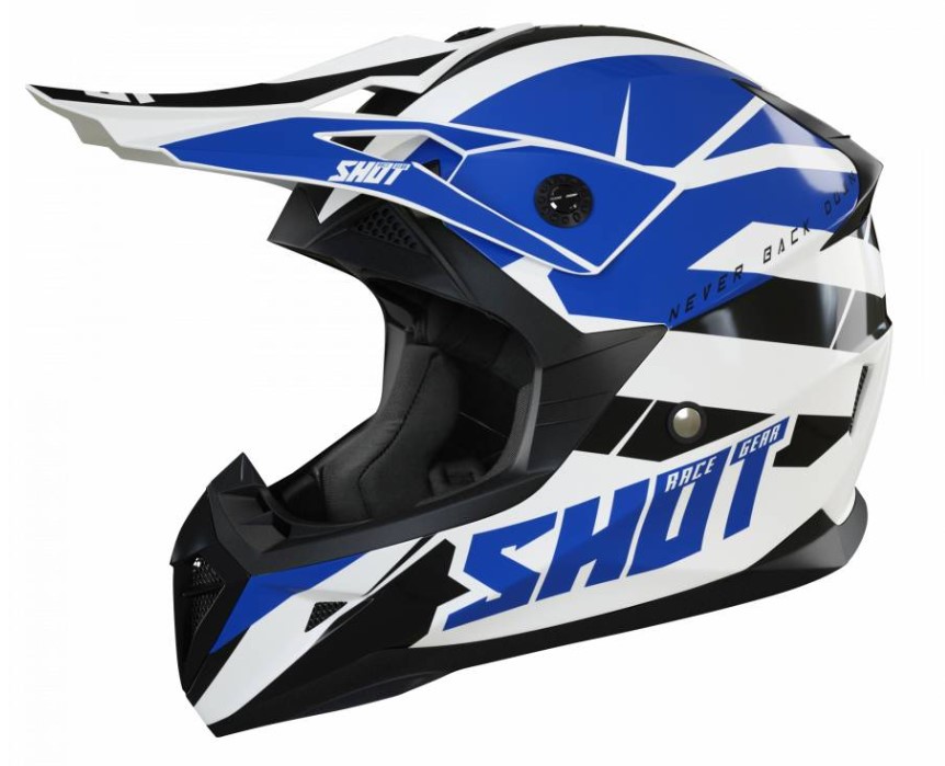 SHOT Pulse Revenge White Blue Black Glossy Offroad Helmet Size S