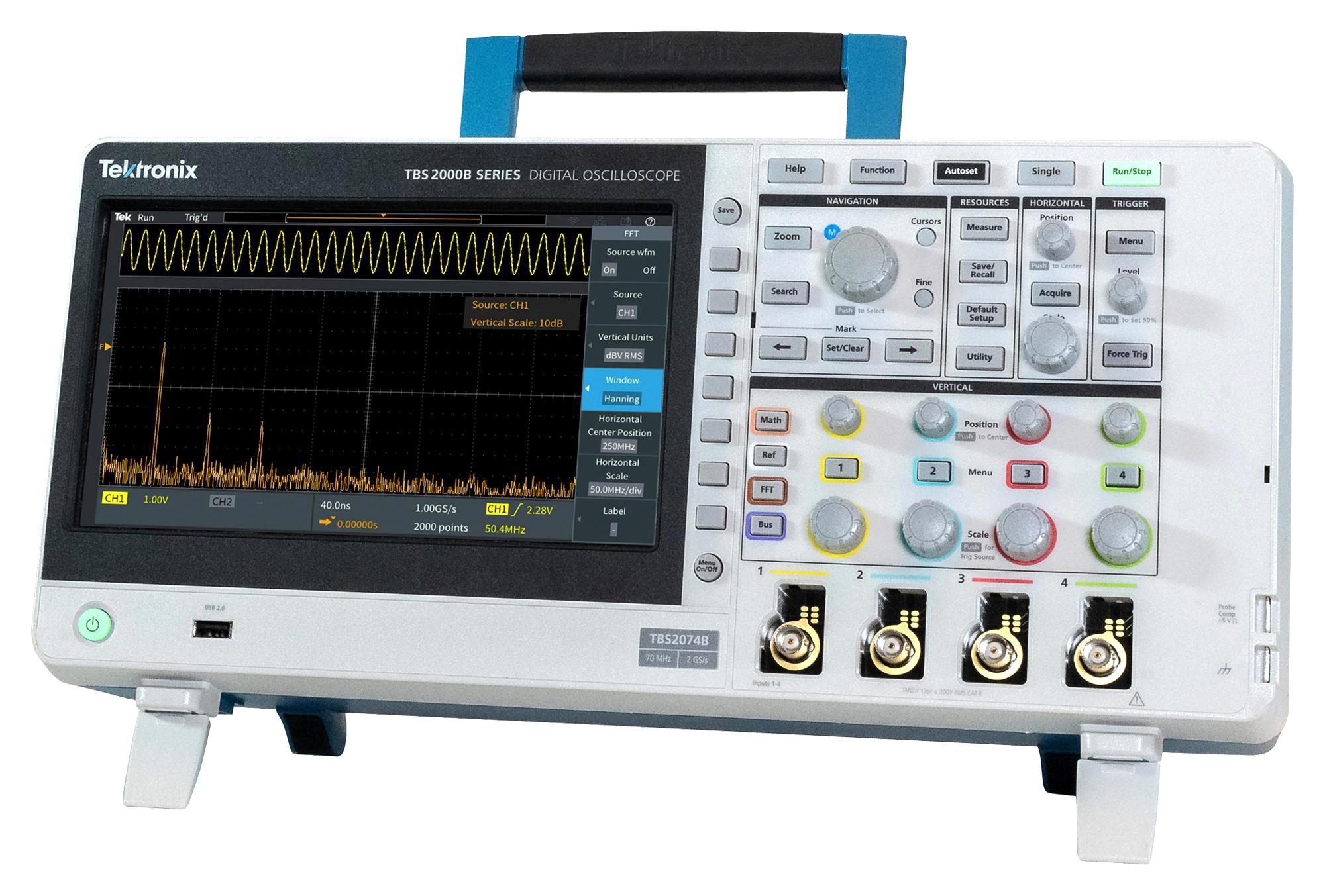 Tektronix Tbs2204B Dso, 4Ch, 200Mhz, 2Gsps, 5Mpts