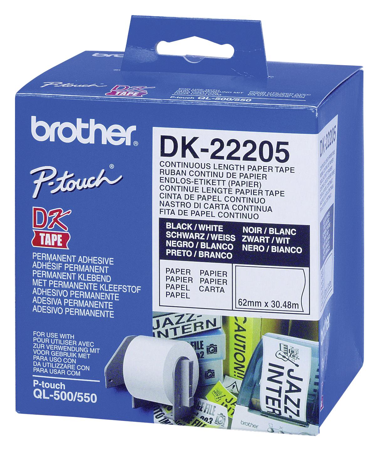 Brother Dk22205 Tape, Continuous Paper, 62mm
