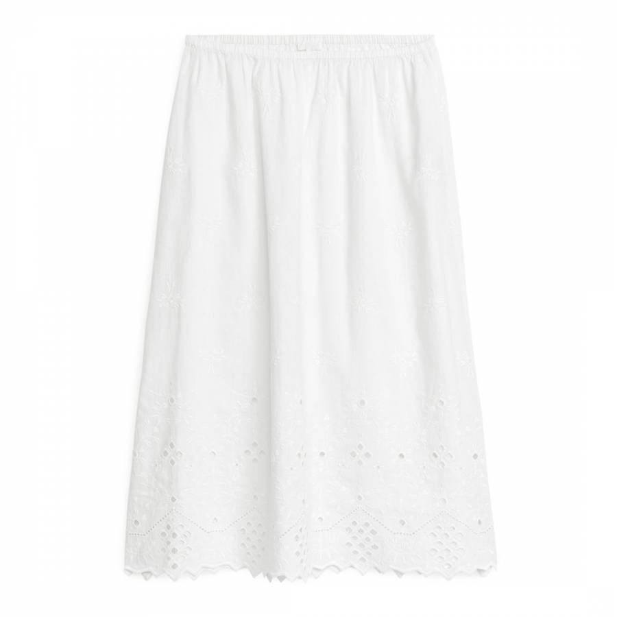 White Embroidered Skirt
