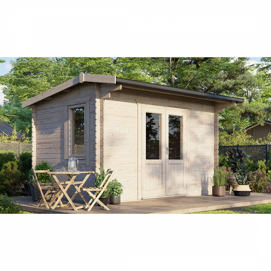 SAVE £560 14x10 Power Apex Log Cabin Doors Central  -  28mm