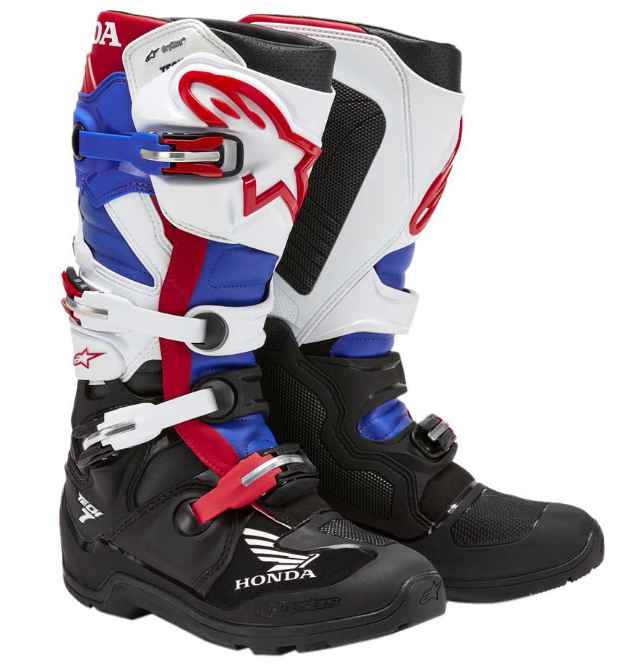 Alpinestars Honda Tech 7 Enduro Drystar Boots Black White Blue Bright Red Size US 5