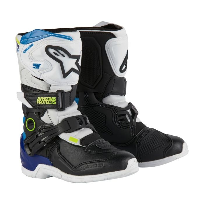 Alpinestars Tech 3S Youth Boots White Black Enamel Blue Size US 3