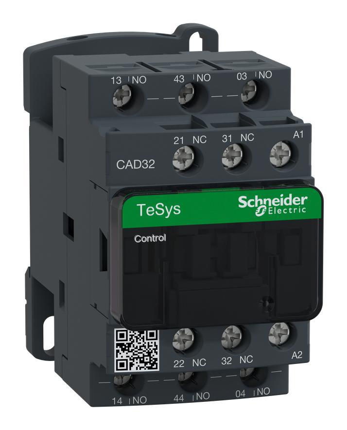 Schneider Electric Cad32P7 Relay, 3No, 2Nc, 600Vac, 10A