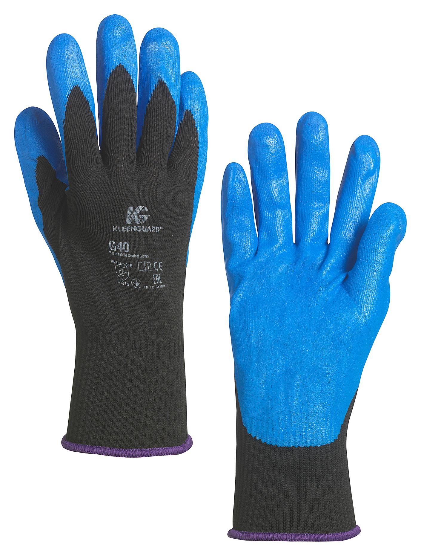 Kleenguard 40229 Glove, Knit Wrist, 2Xl, Blue/black
