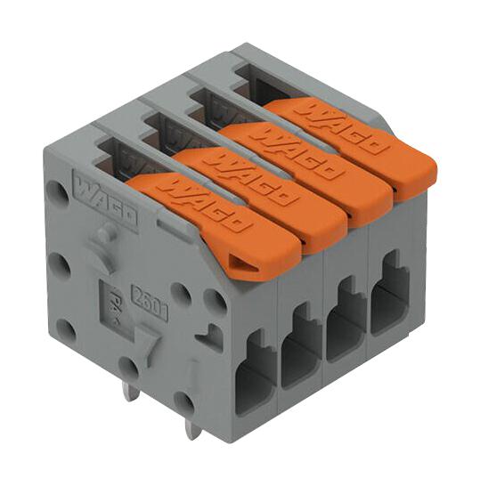 WAGO 2601-1104 Terminal Block, Wire To Brd, 4Pos, 16Awg