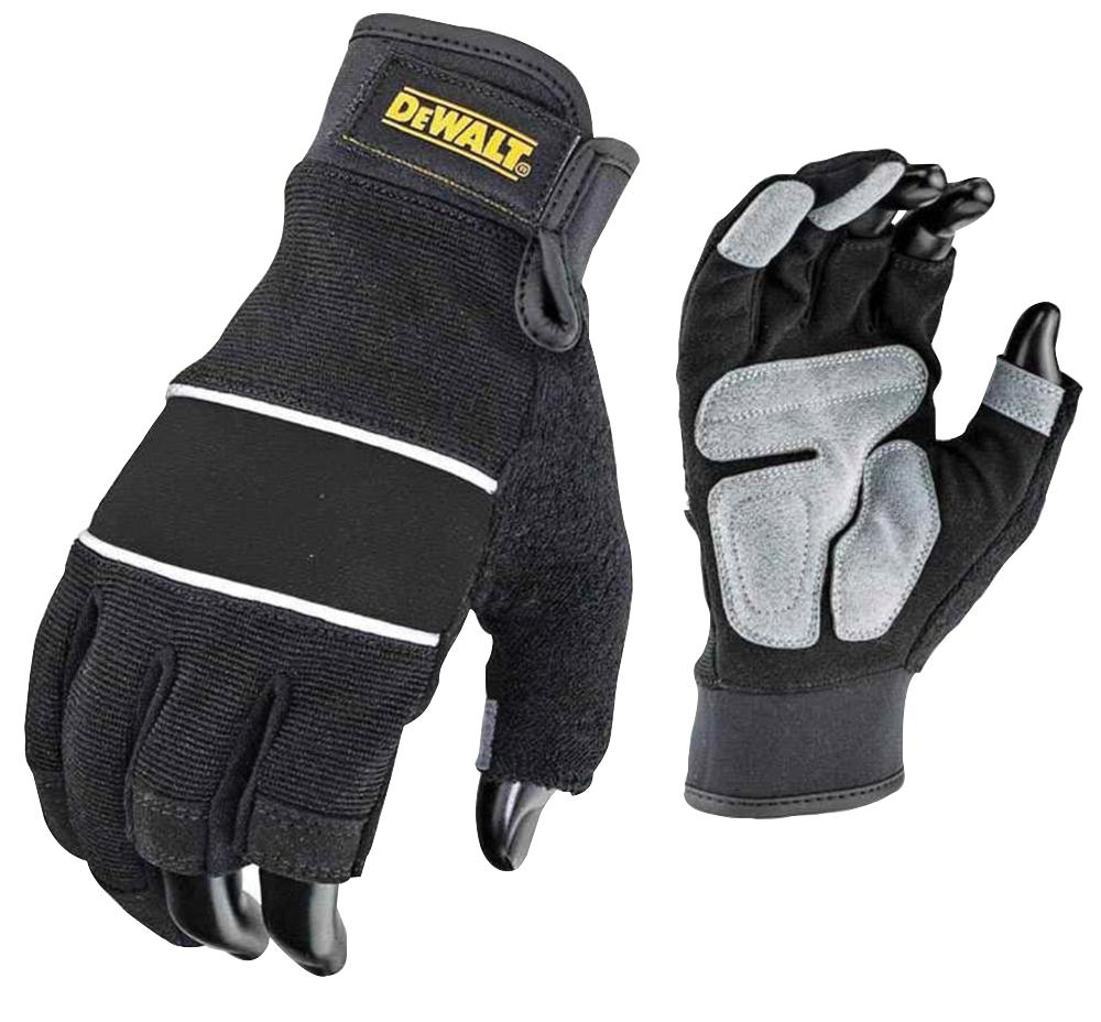 Dewalt Workwear Dpg214L 3-Finger Work Gloves Black Large
