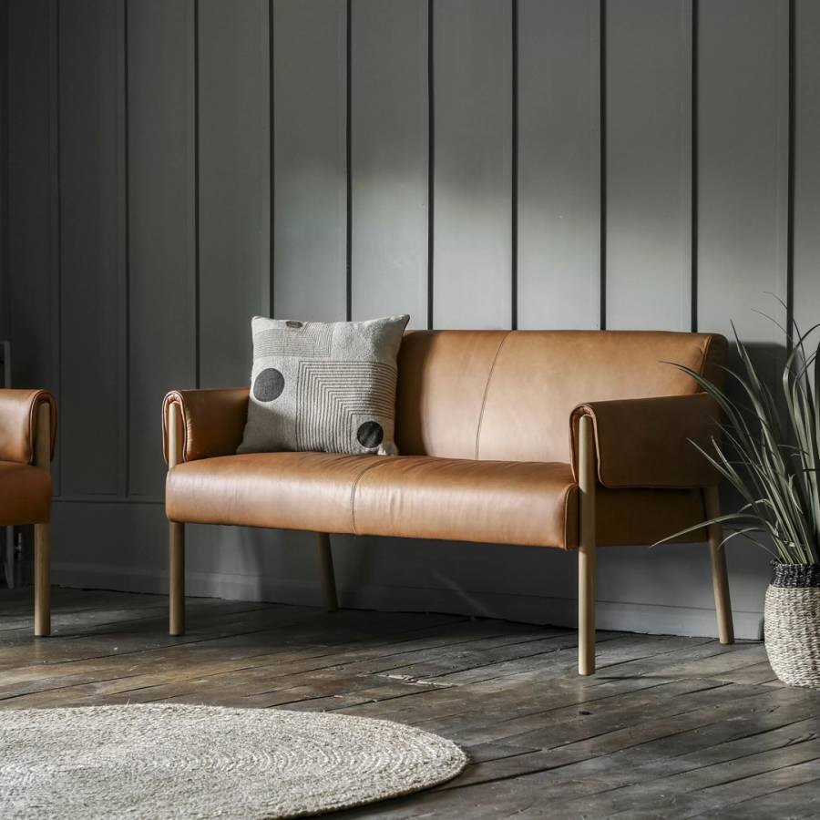Bonwell 2 Seater Sofa Brown Leather
