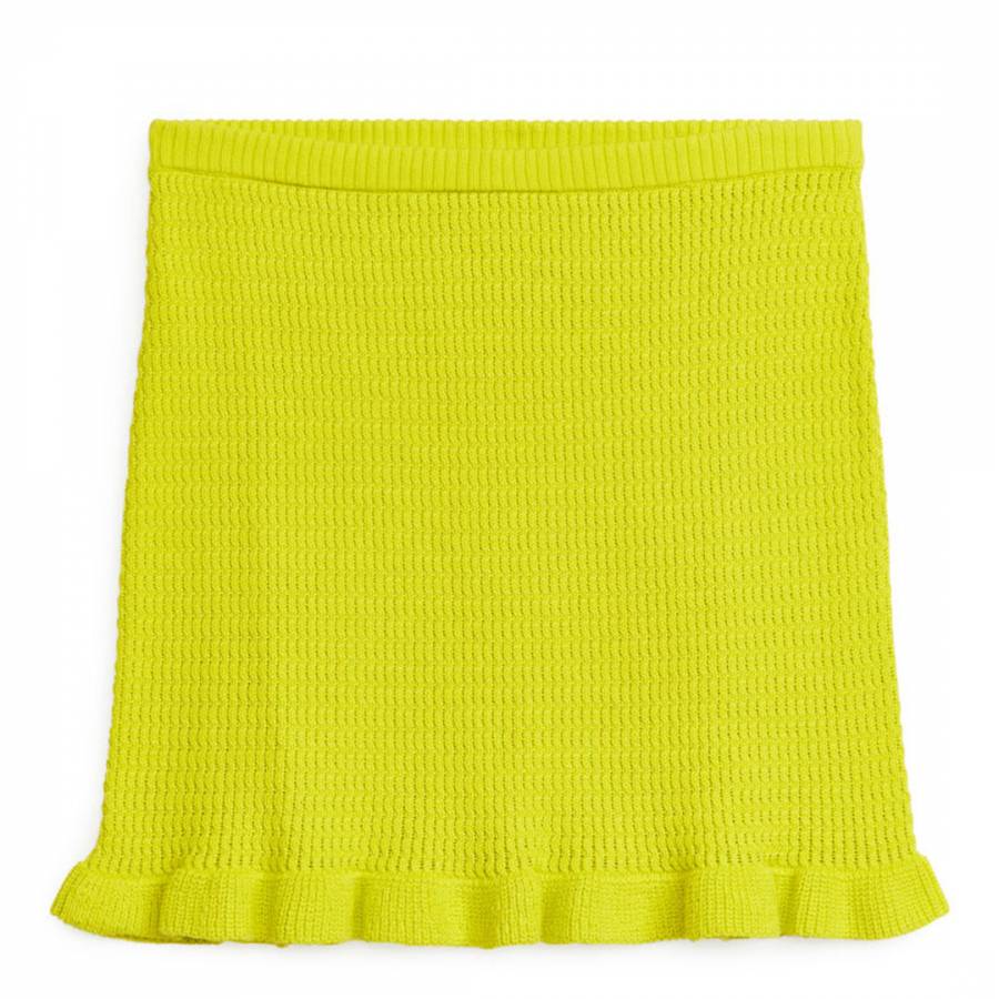 Yellow Knitted Frill Skirt