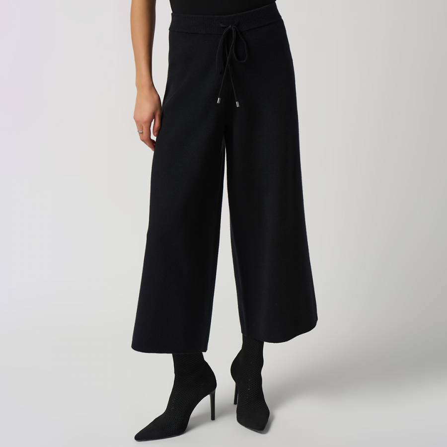 Black Sweater Knit Culotte pants