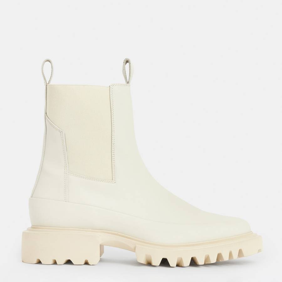 Cream Harlee Leather Boots