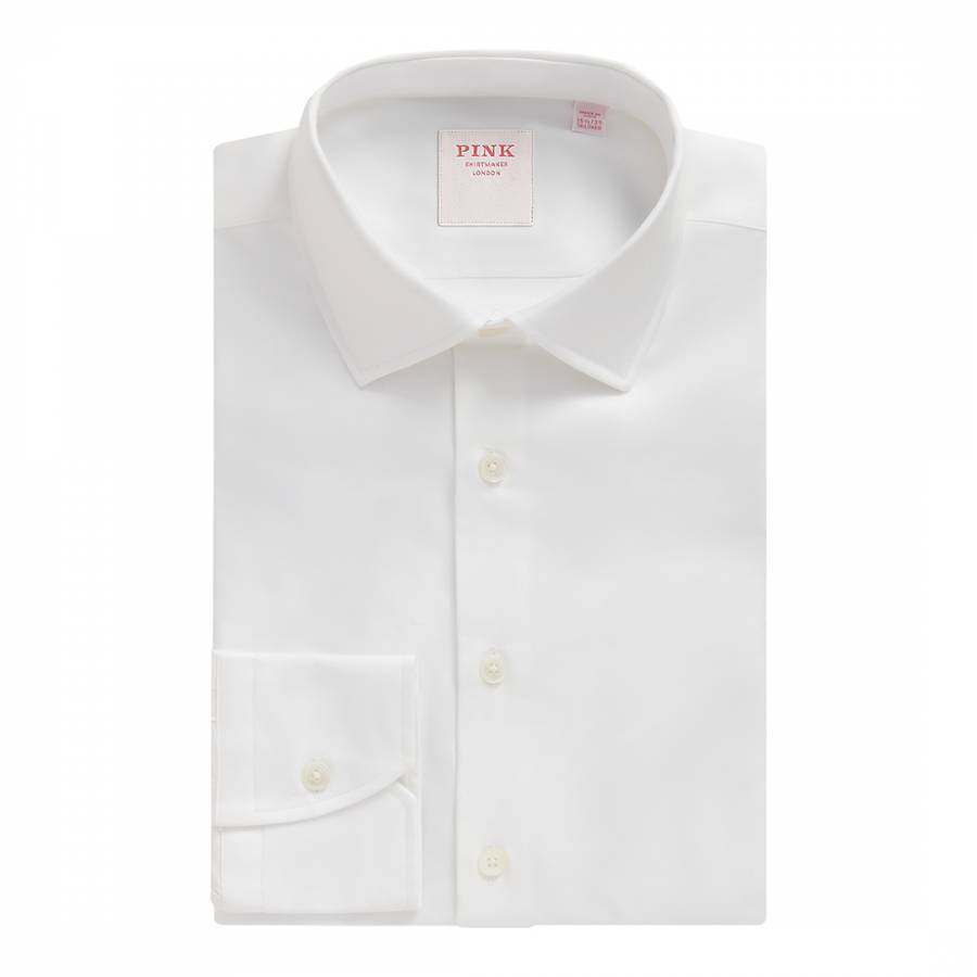 White Fine Royal Twill Tailored Fit Cotton Shirt