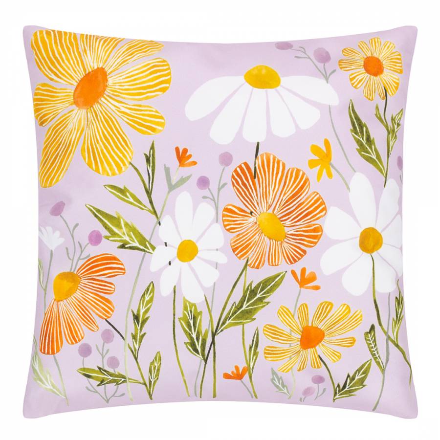 Wildflowers 43x43cm Outdoor Cushion Lilac/Peach