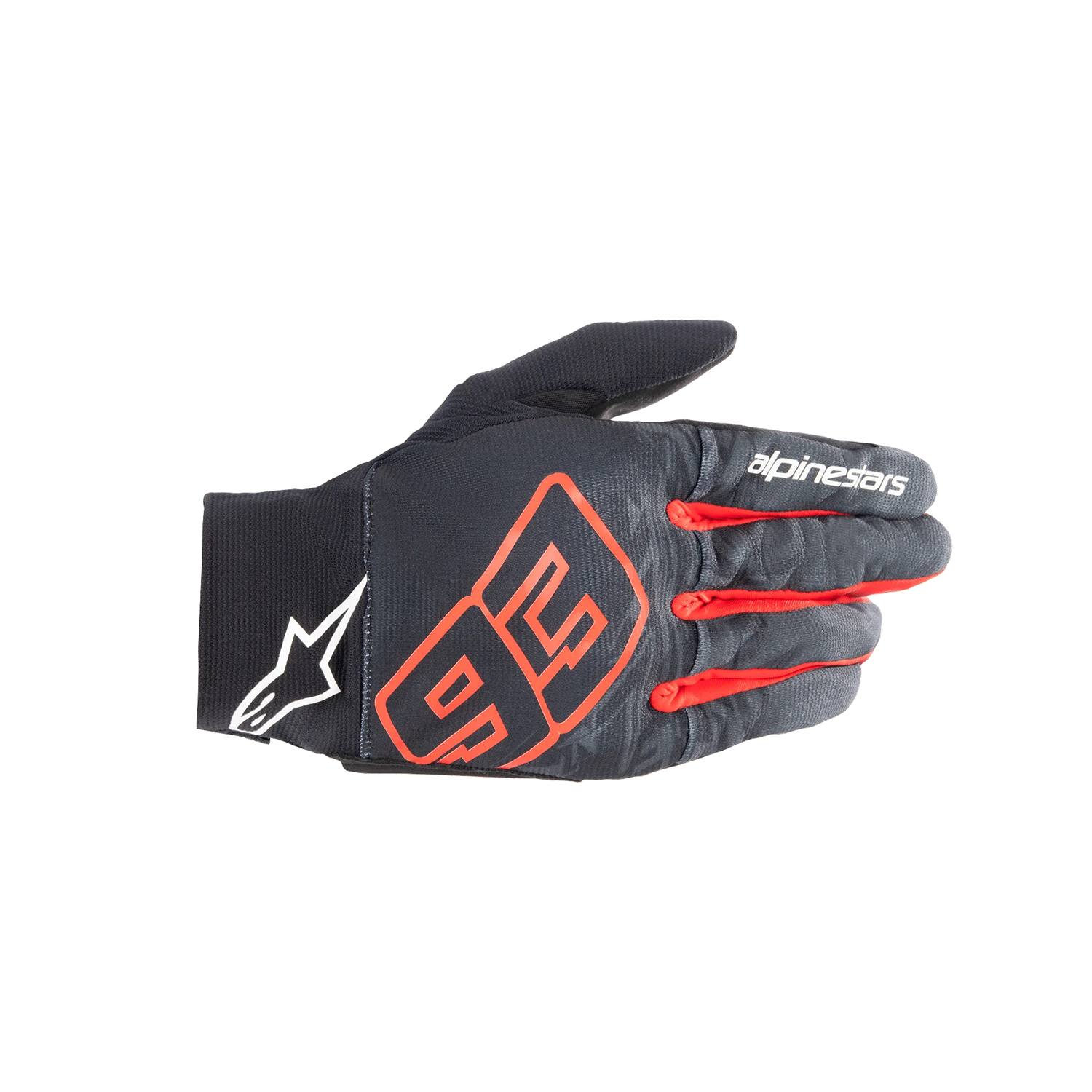 Alpinestars Aragon Gloves Black Tar Gray Bright Red Size L