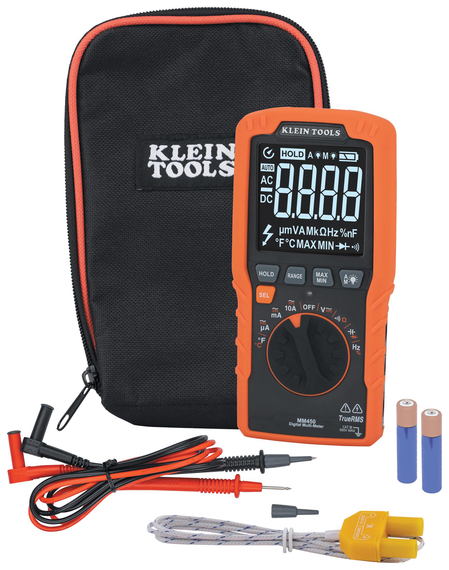 Klein Tools mm450 Digital Multimeter, Hh, Trms, 10A, 600V